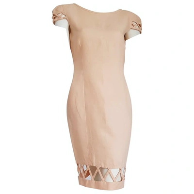Pre-owned Christian Lacroix Linen Mid-length Dress In Pink