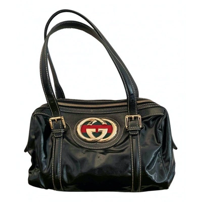 Pre-owned Gucci Patent Leather Handbag In Black