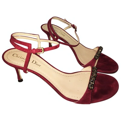 Pre-owned Dior Sandals In Burgundy
