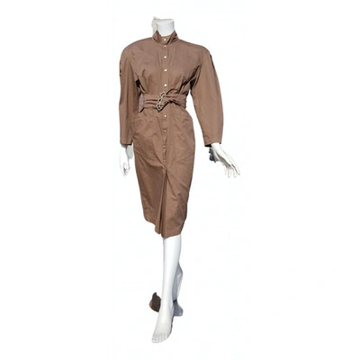 Pre-owned Mugler Mid-length Dress In Brown