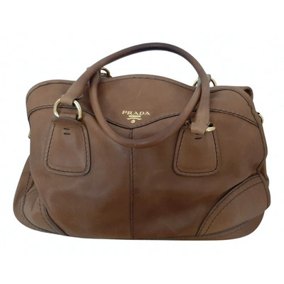 Pre-owned Prada Leather Handbag In Camel