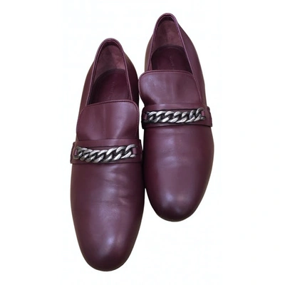 Pre-owned Celine Leather Ballet Flats In Burgundy