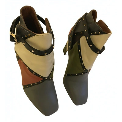Pre-owned Valentino Garavani Leather Ankle Boots In Multicolour