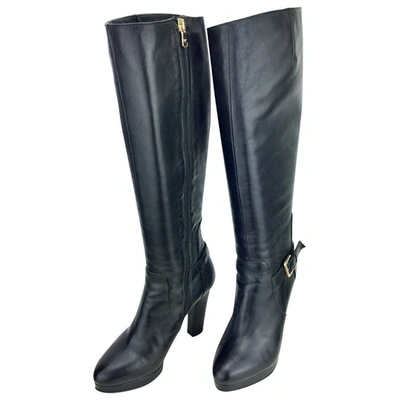 Pre-owned Patrizia Pepe Leather Boots In Black