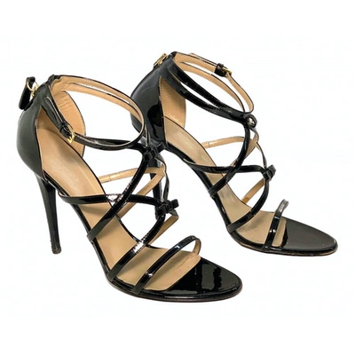 Pre-owned Dsquared2 Patent Leather Sandals In Black