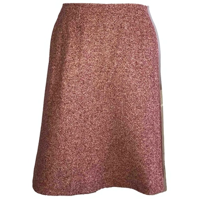 Pre-owned Max Mara Wool Mid-length Skirt In Red