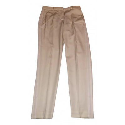 Pre-owned Stella Mccartney Wool Trousers In White