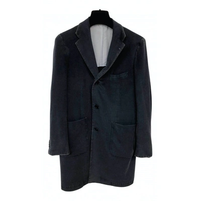 Pre-owned Kiton Cashmere Coat In Blue