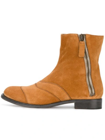 Chloé Brown Lexie Suede Ankle Boots In Natural Brown