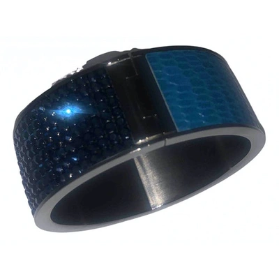 Pre-owned Swarovski Blue Metal Bracelet