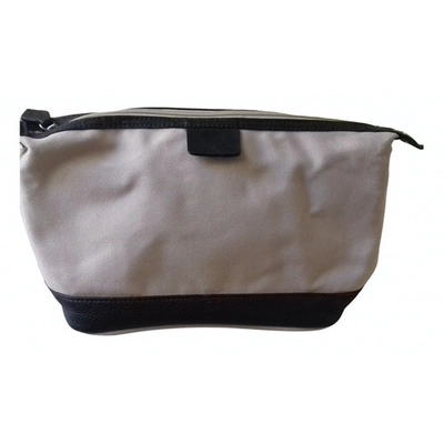 Pre-owned Lancel Cloth Clutch Bag In Brown
