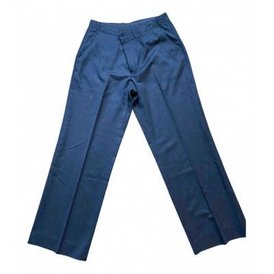 Pre-owned Emporio Armani Blue Wool Trousers