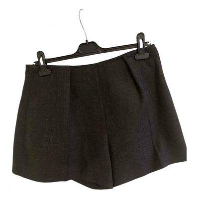 Pre-owned Carven Wool Mini Short In Anthracite