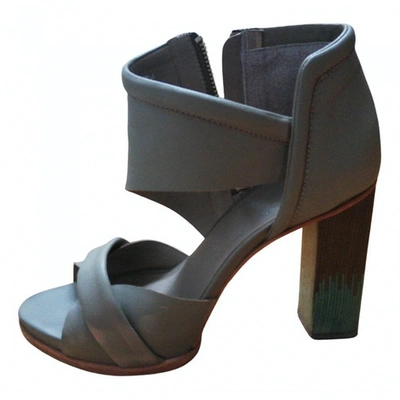 Pre-owned Finsk Leather Sandal In Grey