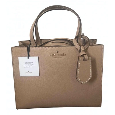 Pre-owned Kate Spade Leather Handbag In Beige