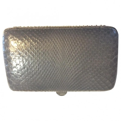 Pre-owned Sergio Rossi Grey Exotic Leathers Clutch Bag
