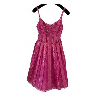 Pre-owned Zuhair Murad Glitter Mini Dress In Pink