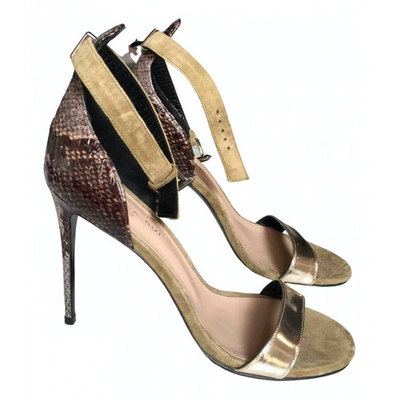 Pre-owned Barbara Bui Leather Sandals In Khaki