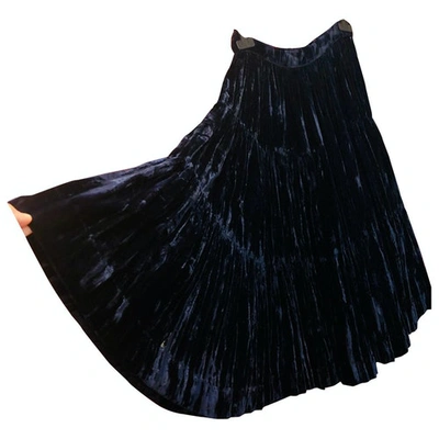 Pre-owned Hemisphere Blue Velvet Skirt
