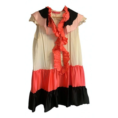 Pre-owned Manoush Silk Dress In Multicolour