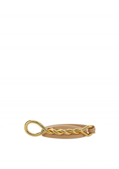 Bottega Veneta Napa Double Belt In Almond/gold