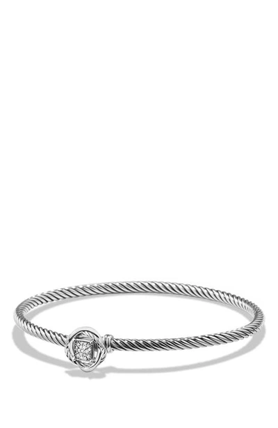 David Yurman Women's Crossover Infinity Bracelet With Diamonds In Silver