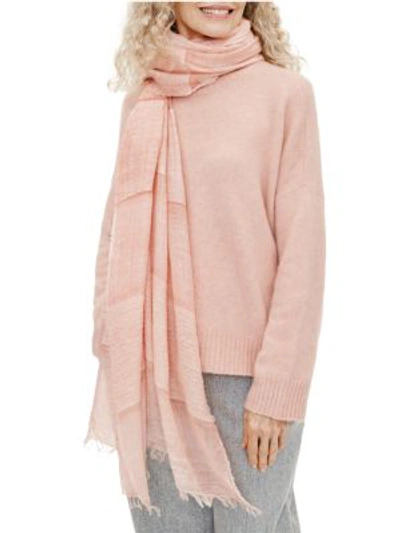 Eileen Fisher Cashmere Fringe Scarf In Lt/paspink