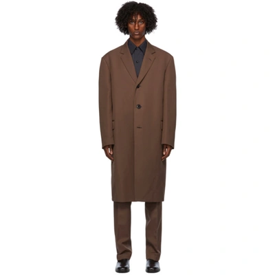 Lemaire Brown Suit Coat In 428 Russet