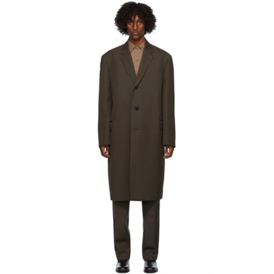 Lemaire Brown Suit Coat In 487 Dark Br