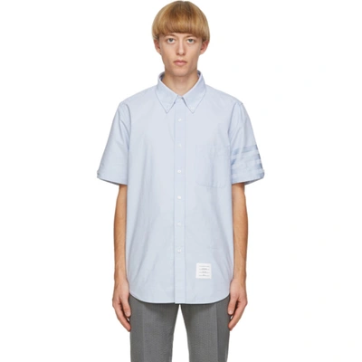 Thom Browne Blue Oxford Cloth 4-bar Shirt In 480 Light B
