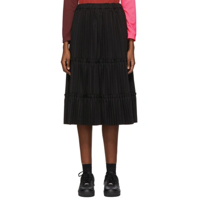 Comme Des Garçons Black Tiered Pleated Mid-length Skirt In 1 Black