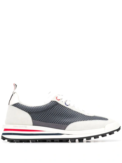 Thom Browne Grey & White Tech Runner Sneakers