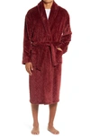 Majestic Men's Crossroads Textured Plush Shawl Robe In Cabernet