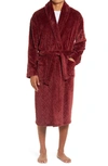 Majestic Men's Crossroads Textured Plush Shawl Robe In Red