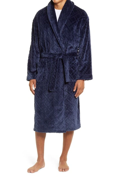 Majestic Crossroads Plush Robe In Navy