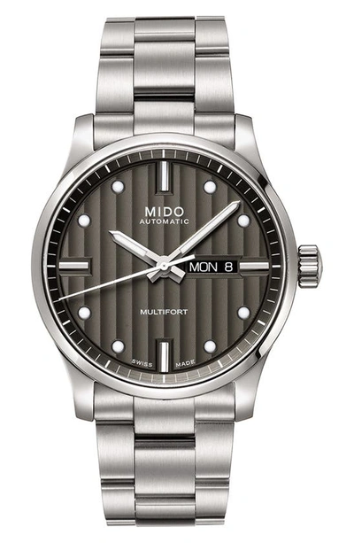 Mido Multifort Automatic Bracelet Watch, 42mm In Silver/ Grey