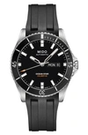 Mido Ocean Star 200 Automatic Rubber Strap Watch, 42.5mm In Silver/ Black