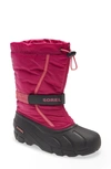 Sorel Kids' Flurry Weather Resistant Snow Boot In Deep Blush/ Tropic Pink