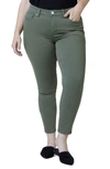 Slink Jeans Denim Leggings In Green