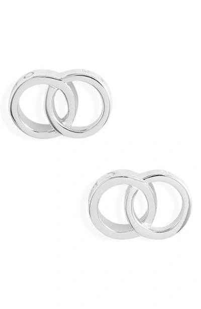 Olivia Burton Interlink Stud Earrings In Silver