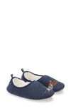 Joules Slippet Faux Fur Lined Slipper In Navy Hare