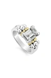 Lagos Glacier 18x13mm Gemstone Two-tone Ring In Silver