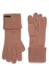 Allsaints Cuffed Knit Gloves In Sorrel Pink
