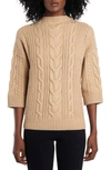 Vince Camuto Cable Stitch Sweater In Latte Heather