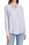 Rails Rocsi Flock Star Stripe Shirt Colour: Blue In Flocked Li