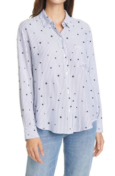 Rails Rocsi Flock Star Stripe Shirt Colour: Blue In Flocked Navy Stars