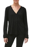 Michael Stars Mason Button-up Top In Black