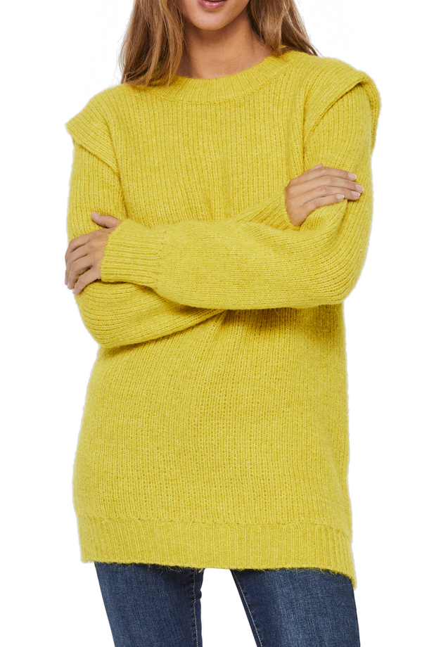 Vero Daisy Wide Shoulder Sweater In Celery | ModeSens