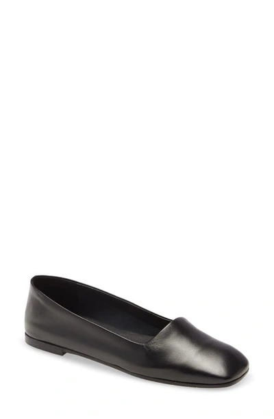 Aquatalia Women's Rosy Square-toe Leather Flats In Black