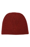 Rebecca Minkoff Traveling Rib Beanie In Brick